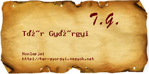 Tér Györgyi névjegykártya